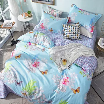 

BEST.WENSD china luxury bedding mall bedroom cover set Jacquard Butterfly king size bedding sets bed sets Light duvet cover sets