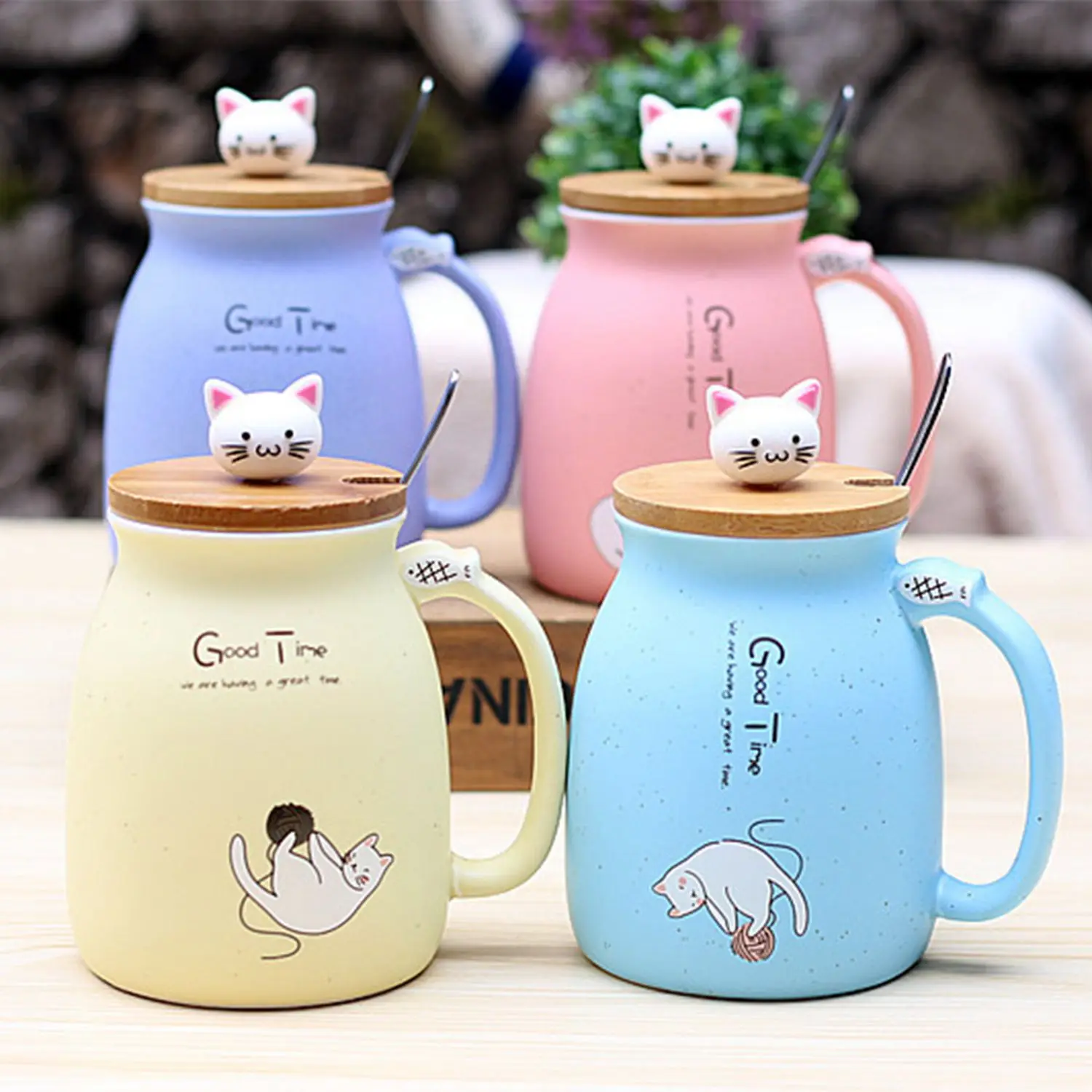 450 мл, новая термостойкая чашка с изображением кота кунжута, цветная чашка с крышкой, чашка с котенком, молочная кофейная керамическая кружка, детская чашка, офисные подарки
