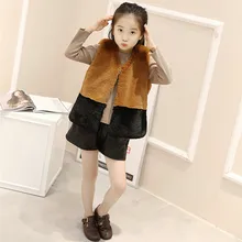 Детская меховая жилетка г. Осенне-зимний стильный универсальный шерстяной свитер в Корейском стиле толстый теплый Детский свитер для мужчин и женщин