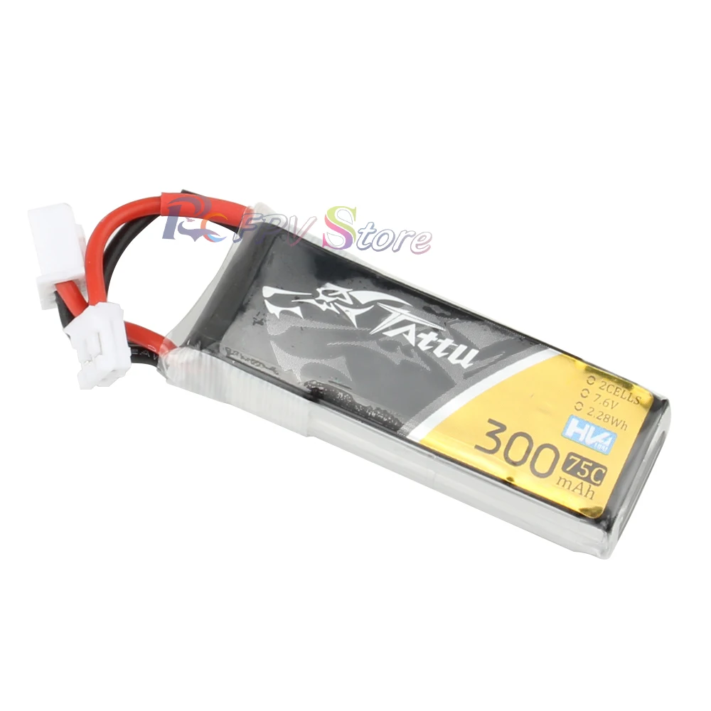 4 шт. Tattu 300 мАч 7 6 В 75C 2S1P HV Lipo аккумулятор с фоторазъемом для радиоуправляемого FPV