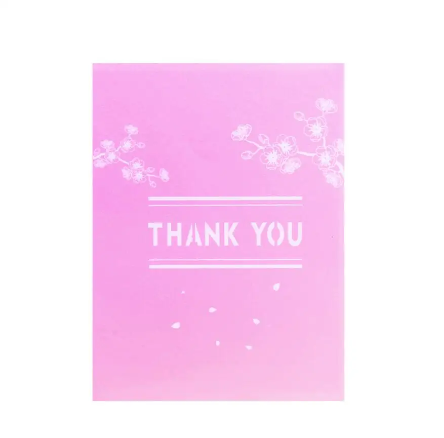  10pcs THANK YOU Handmade Kirigami Origami 3D Pop UP Greeting Cards Invitation card For Christmas We - 4.00034E+12