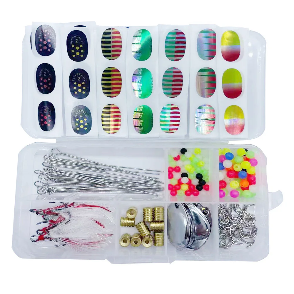 

MAGBLUE 237pcs/box DIY Sequin Bait Accessories Box Noise Metal Spinner VIB Tail Fishing Sequin Fishing Lure Artificial Bait