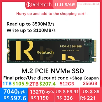 Reletech P400 PCle ssd m2 nvme 256 512gb 1tb 2tb M.2 Solid State Drive independent cache  Internal Hard Disk for Laptop Desktop