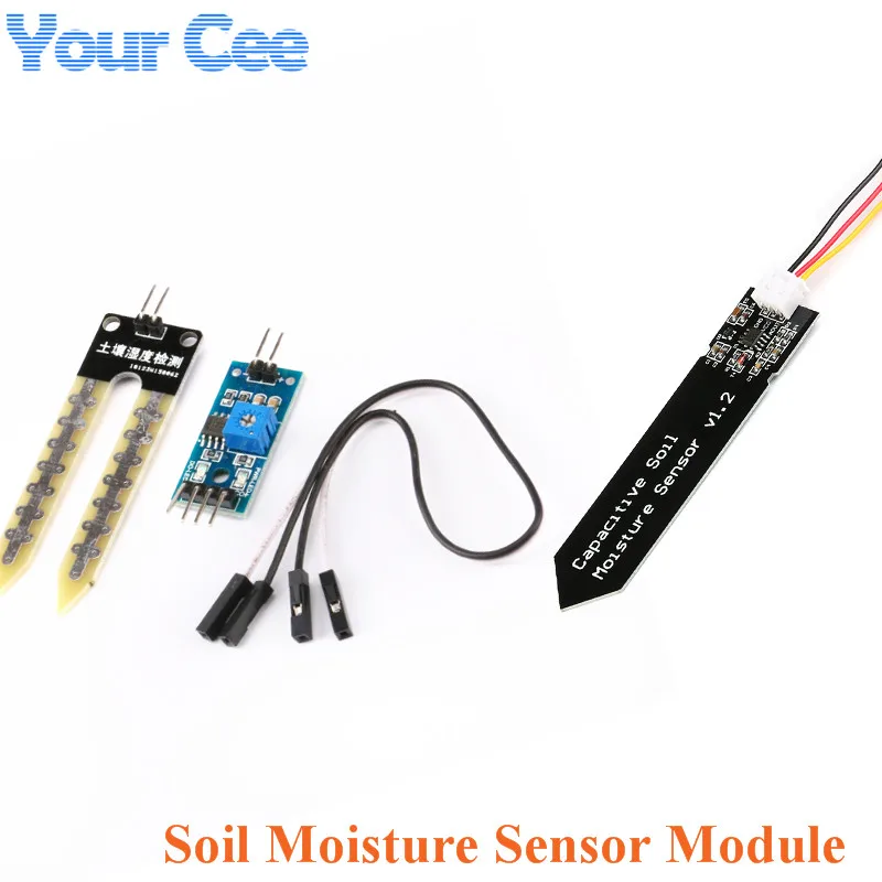 

Capacitive Soil Moisture Hygrometer Detection Humidity Sensor Module Wide Voltage Analog Electronics DIY For Arduino With Cable