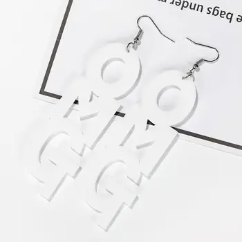

Creative OH MY GOD Message Letter OMG Big Acrylic Drop Earrings Fashion Jewelry X7XB
