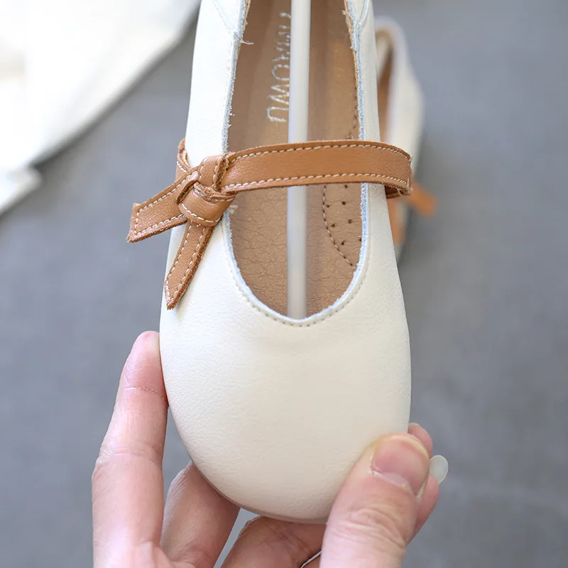 Детская обувь для девочек весна 2020 принцесса на плоской подошве из натуральной