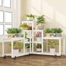 Крытый Многоэтажный провинция пространство антикоррозионный твердый деревянный балкон гостиная посадочного типа полка цветочный горшок