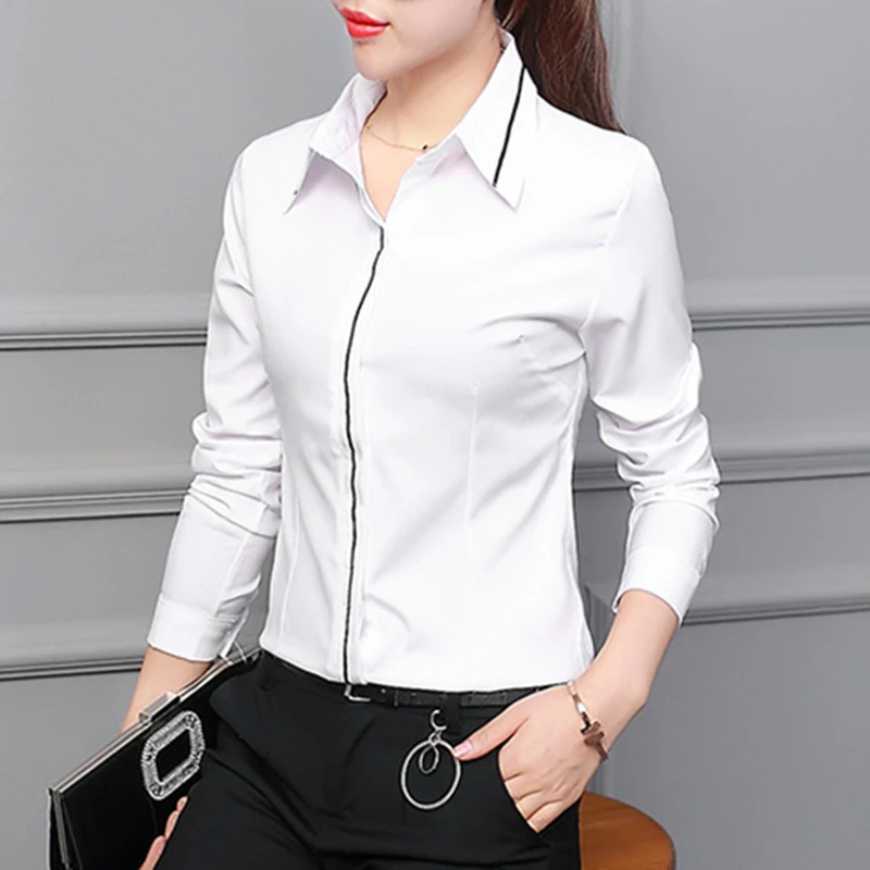 

Korean Fashion Women Shirts Elegant Woman Striped Blouses Shirt Plus Size Blusas Mujer De Moda Womens Tops and Blouses OL Shirts