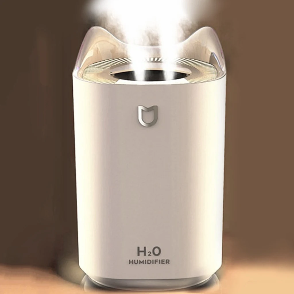 Ultrasonic Double Nuzzle Refreshing Mist Air Humidifier 3000ML Large Capacity Aroma Oil Diffuser for Home USB Mute Misting