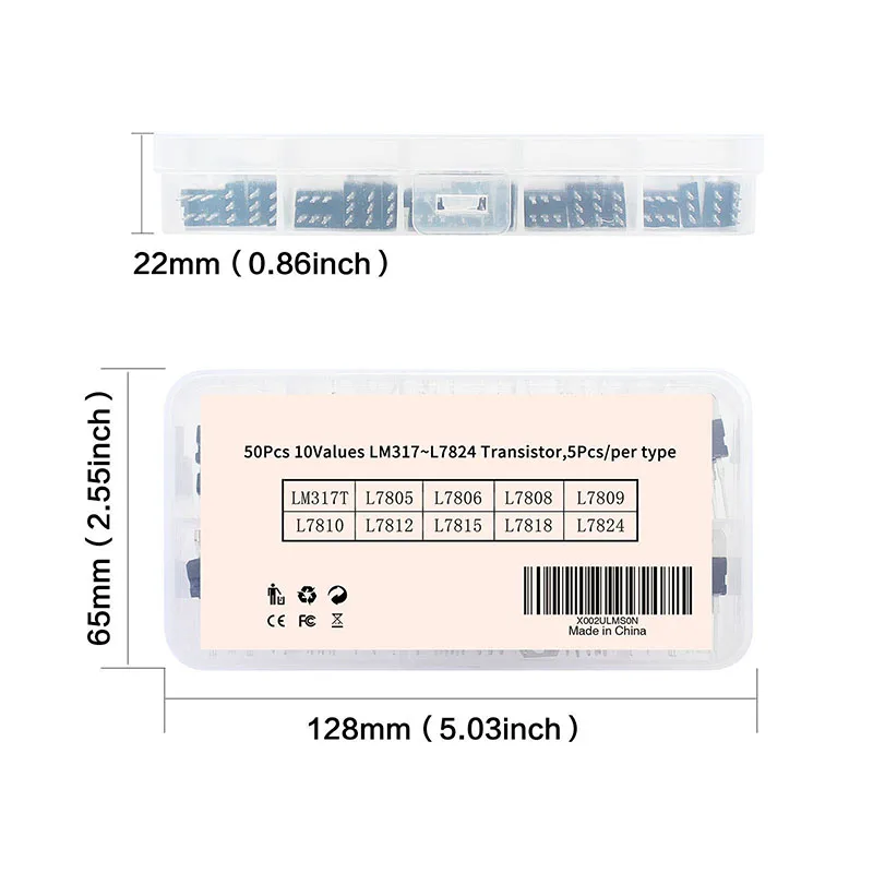 Linear Regulator Transistors 50pcs Electronic Kit L7812 LM317T L7805 L7806 L7808 L7809 L7810 L7815 L7818 L7824 10 Value*5pcs bjt transistor,transistors kit,mosfet transistor,voltage regulator ic
