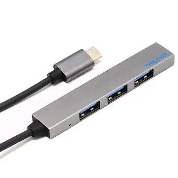 

Type-C USB Hub 4 Port Alloy USB-C 3.1 to USB 2.0 Type C OTG Fast Transfer LED Light for Laptop PC Mouse Macbook Huawei