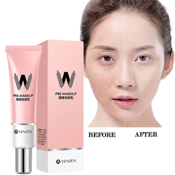 

30ml VENZEN W Primer Makeup Shrink Pore Primer Facial Smooth Brighten Skin Invisible Pores Concealer Korea TSLM2