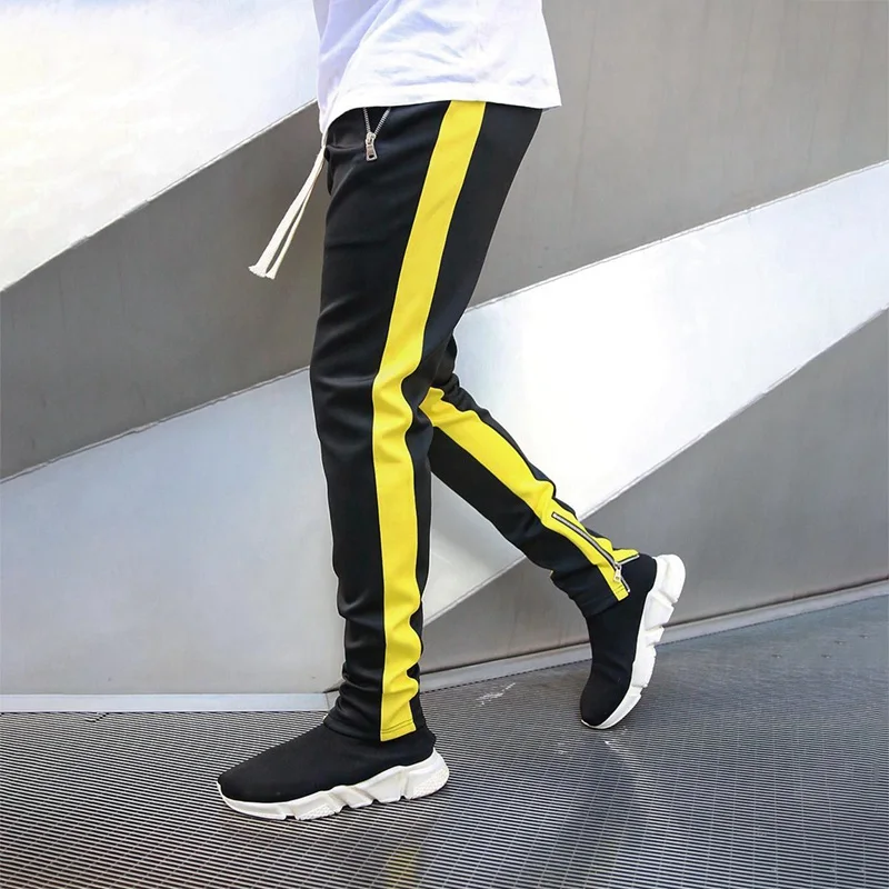 Мужские Длинные повседневные спортивные брюки для фитнеса, дышащие эластичные штаны для фитнеса, спортивная одежда с карманами на молнии для осени и зимы