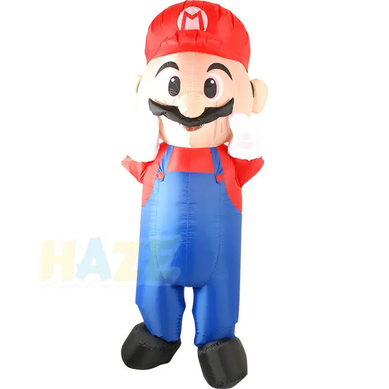 Надувные супер Марио для косплея; костюм на Хэллоуин, нарядное платье костюм для Хеллоуина, способный преодолевать Броды для взрослых