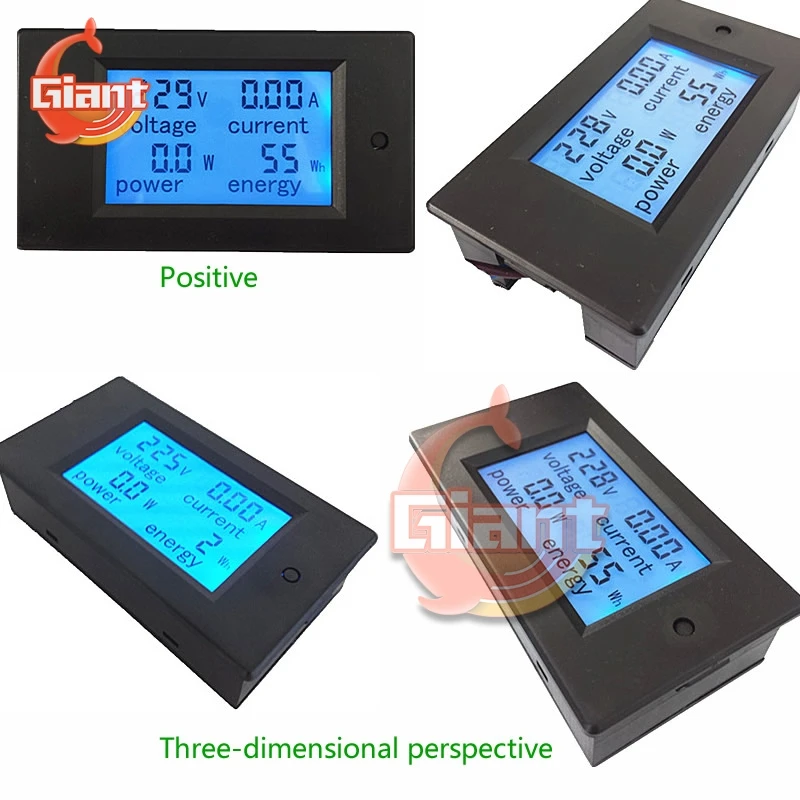 LCD 전원 공급 패널 디지털 전압계 전류계 전력계, kWh 와트 에너지 멀티미터, 20A, 50A, 100A, 80-260V, 6.5-100V, 50A 션트