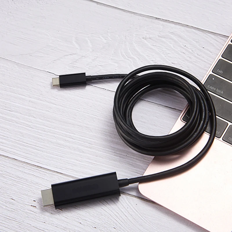 AAAE Top-Usb-C type C Usb 3,1-Hdmi 4K 2K Hdtv кабель для Mac портативный плоский кабель шнур черный