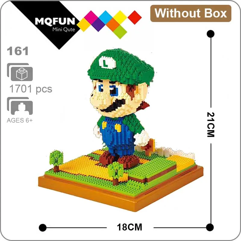 LNO 161 Without Box LNO, аниме, японская игра, Супер Марио, Луиджи, Йоши, монстр, пожарная пчела, Марио, сделай сам, фигурки, мини-конструктор, алмазная мини-игрушка - Цвет: LNO 161 Without Box