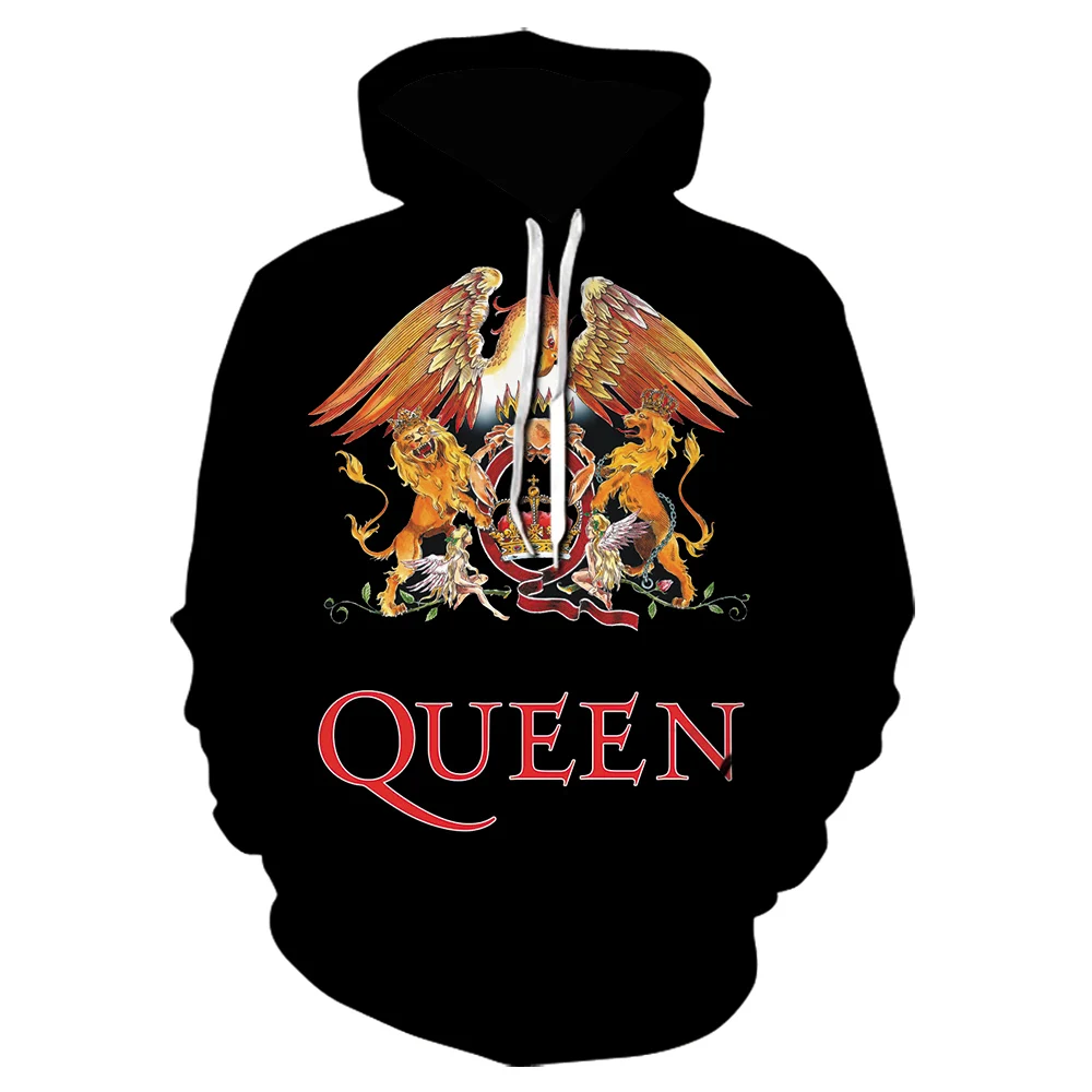Мужская/Женская толстовка с капюшоном Rock Queen Band черная уличная 3D принтом пуловер