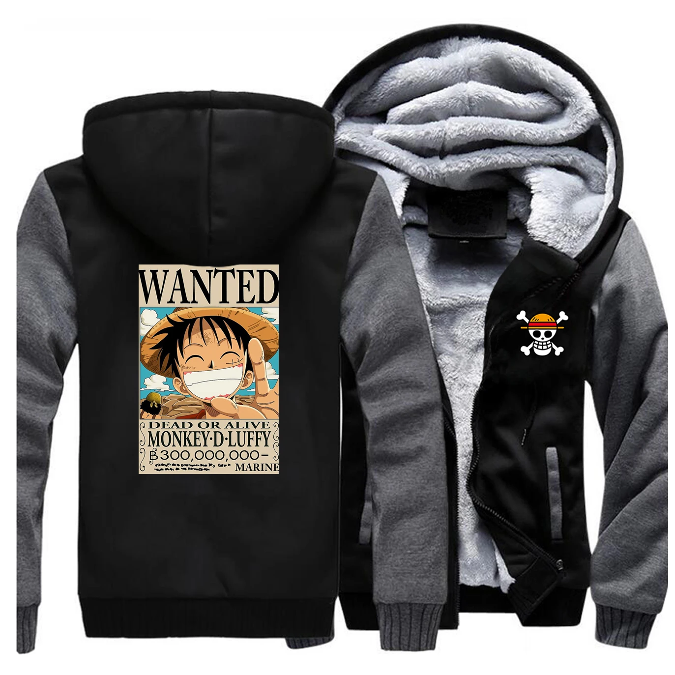 Аниме one piece мужские толстовки с капюшоном с черепом зимние мужские толстовки с капюшоном с принтом постер Мужская забавная хип-хоп теплая Японская уличная одежда