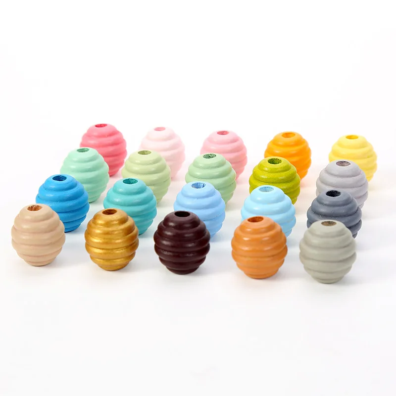 

Бусины из натурального дерева с резьбой, 100 шт./лот, 21 х20 мм