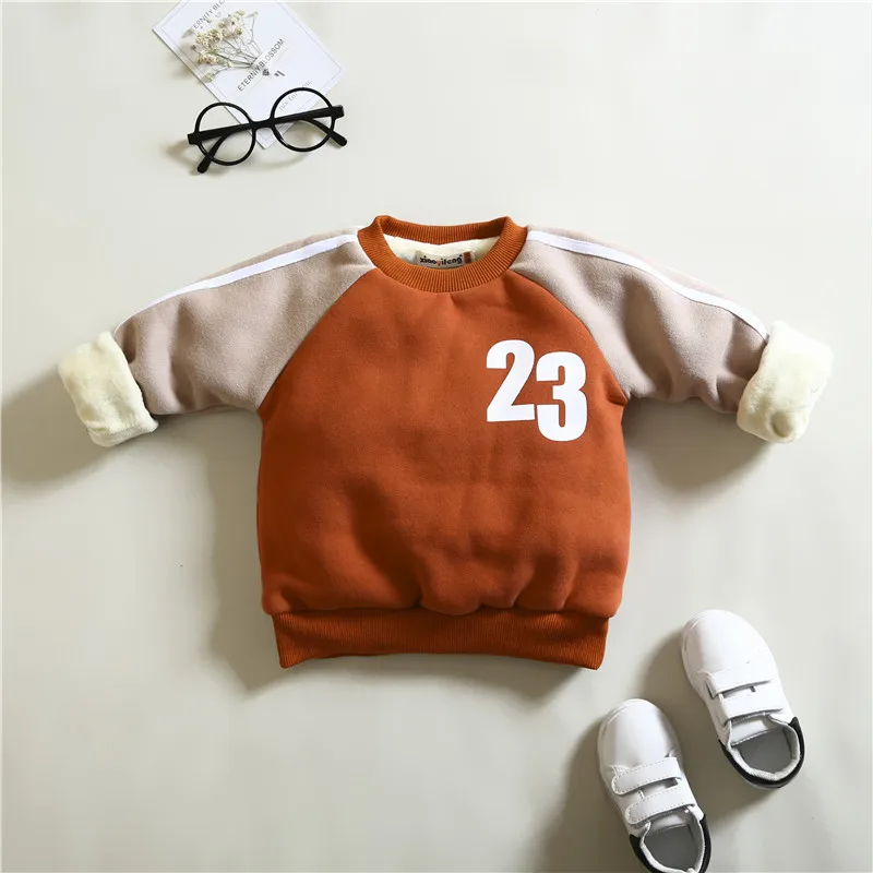 Boys T shirts Kids Sweatshirt Pattern Tops Autumn Winter Hoodie Baby Boy Clothes Children Hoodies thicken warm Boys Clothing