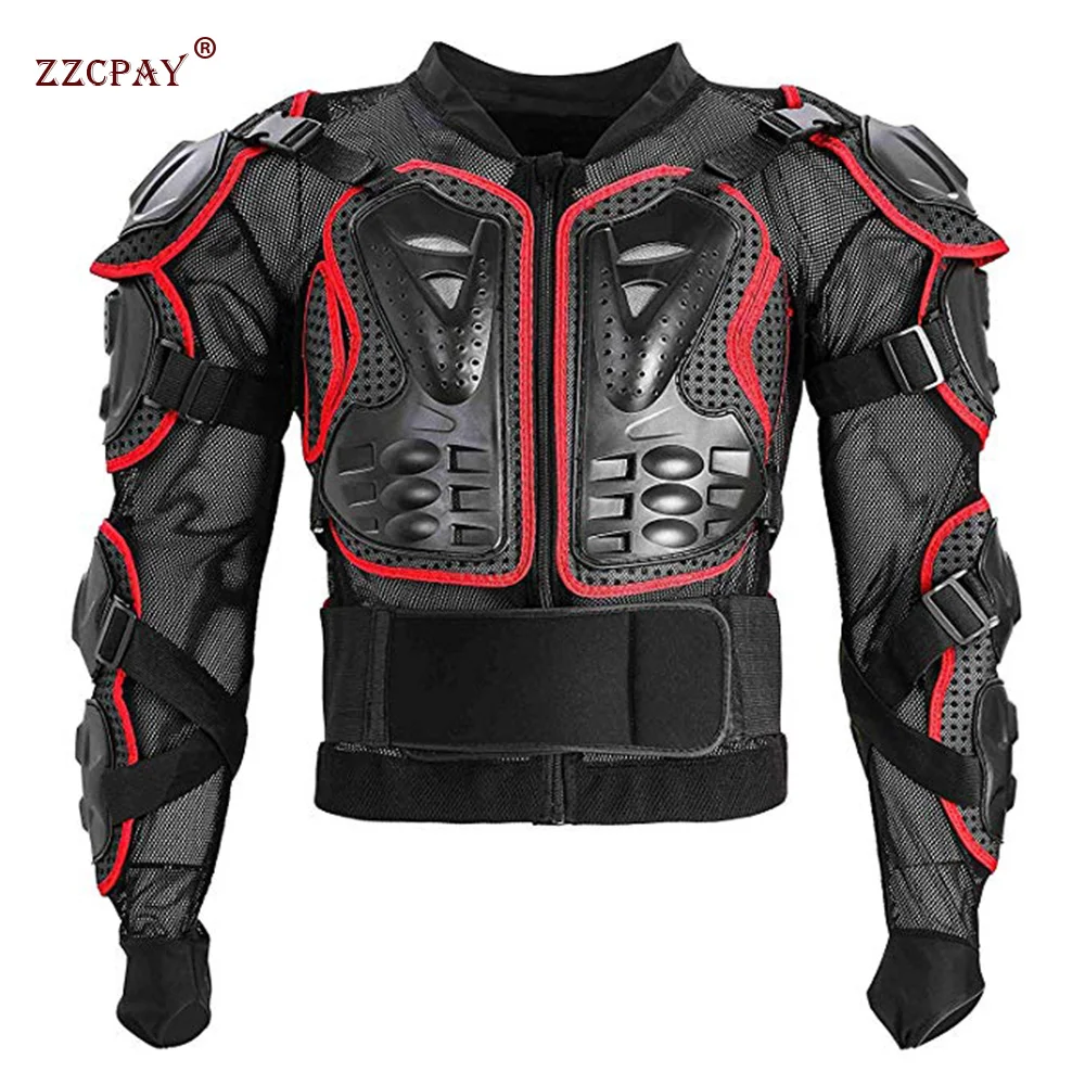 Alician Mens Dirtbike Motorcross Racing Protective Mesh Jacket Body Armor Spine Chest Shoulder Arm Protector Gear 