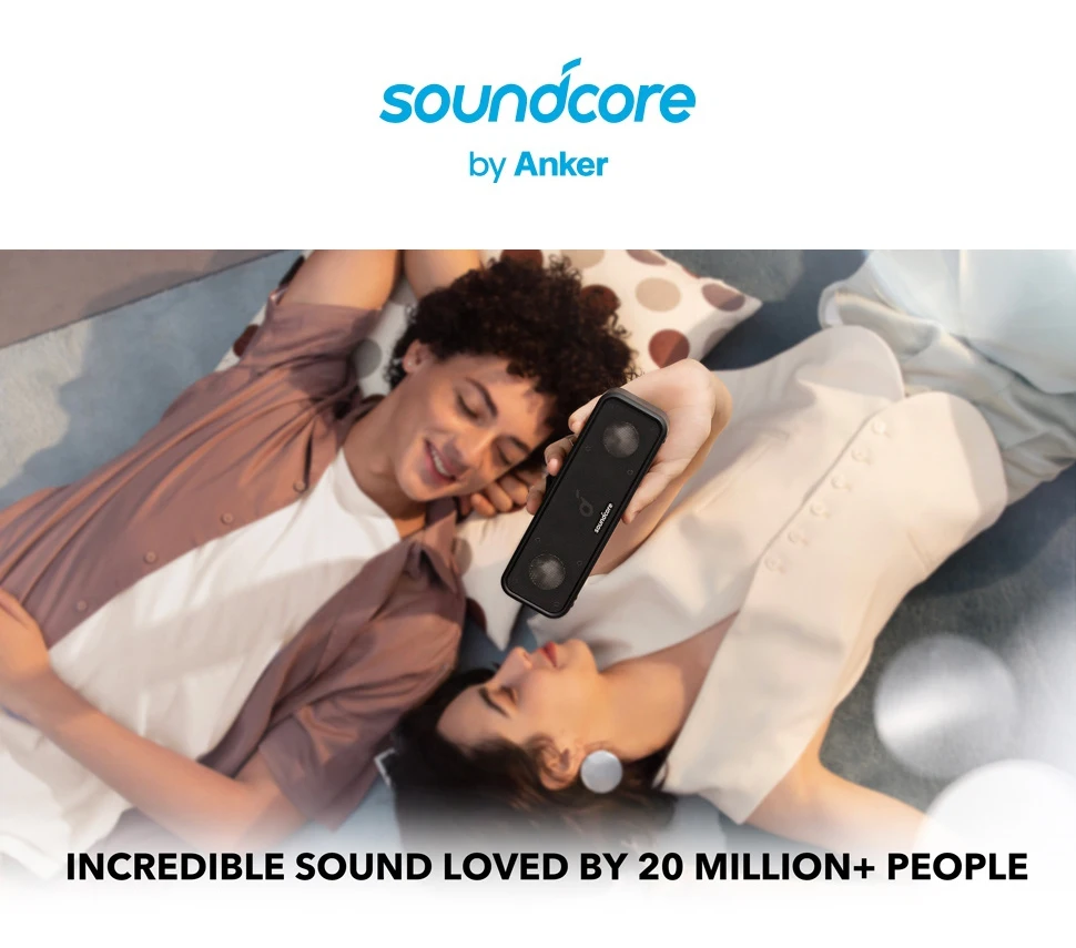 Soundcore 3 Bluetooth Speaker with Stereo Sound, Pure Titanium Diaphragm Drivers, PartyCast Technology, BassUp, 24H Playtime