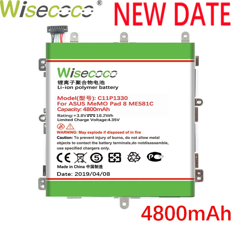 

WISECOCO 4800mAh C11P1330 Battery For ASUS MeMO Pad 8 ME581C K01H K015 ME8150C CellPhone Lastest produce battery+Tracking Number