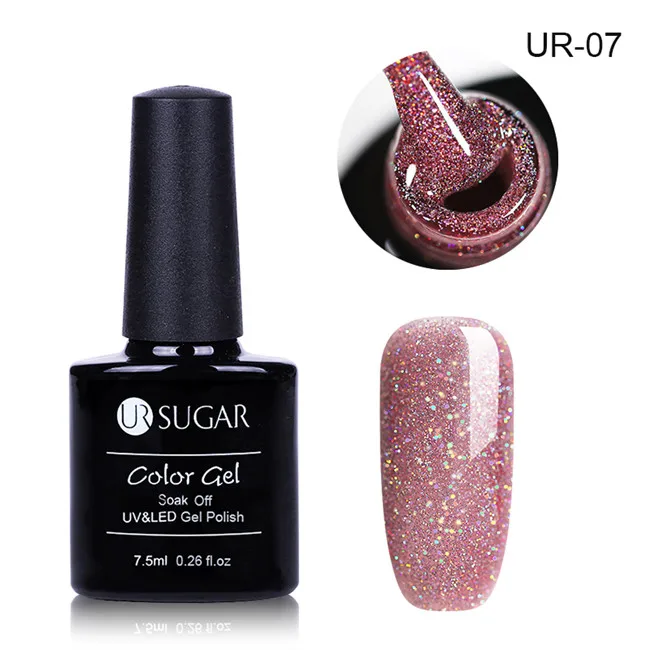 41950-7 Ur Sugar 7,5 мл голографический Блестящий Гель-лак для ногтей Черный Кристалл УФ-гель лазер блестки Гель-лак замачиваемый УФ-лак для ногтей - Цвет: 41950-7