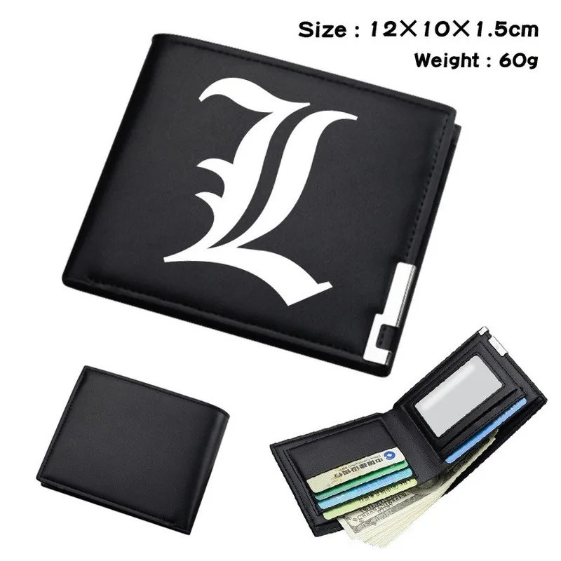 Короткий кошелек из искусственной кожи для косплея аниме Death Note кредитница с