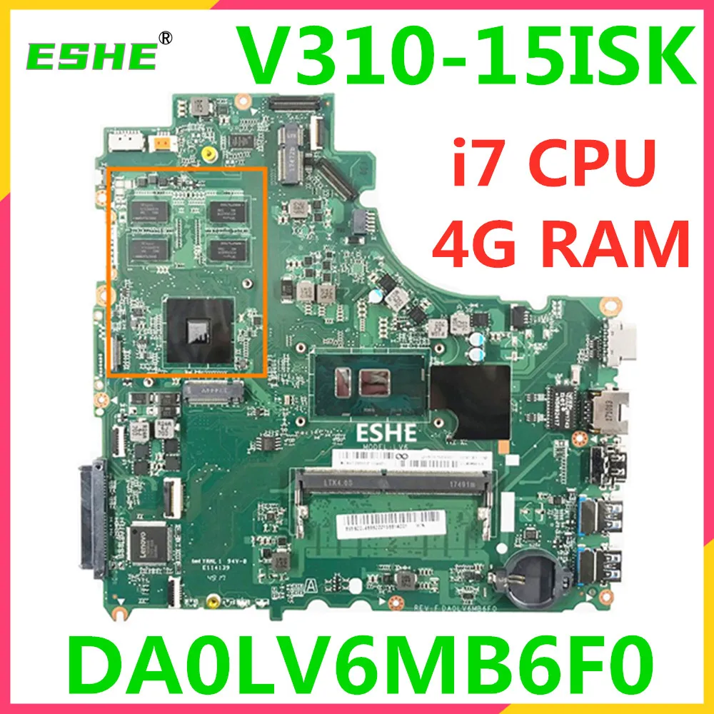 Материнская плата DA0LV6MB6F0 для Lenovo V310-15ISK V310-15IKB V310-15 E52-80 материнская ноутбука i7 7500U 4G