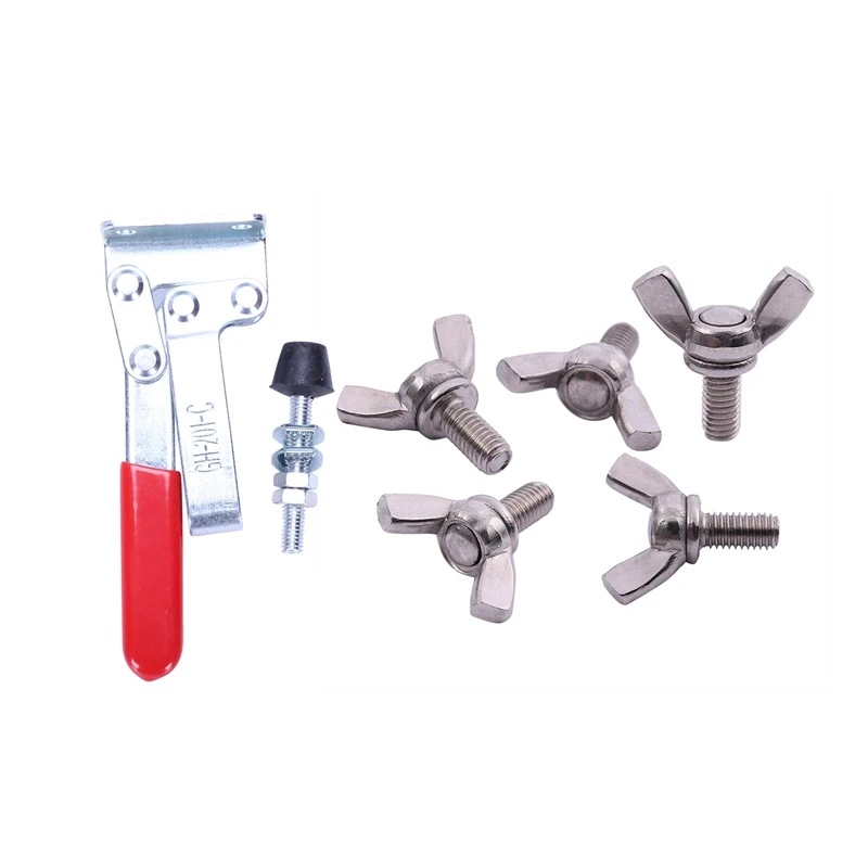 

1Pcs Holding Capacity Quick Release U Bar Vertical Type Toggle Clamp Clip, GH-201C &5Pcs M5 Thread 304 Stainless Steel Thumb Win
