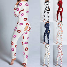 Women Adults V-neck Onesies Pijamas Button-down Front Functional Buttoned Flap Pajamas Sleepwear Jumpsuit Pyjama Femme#40