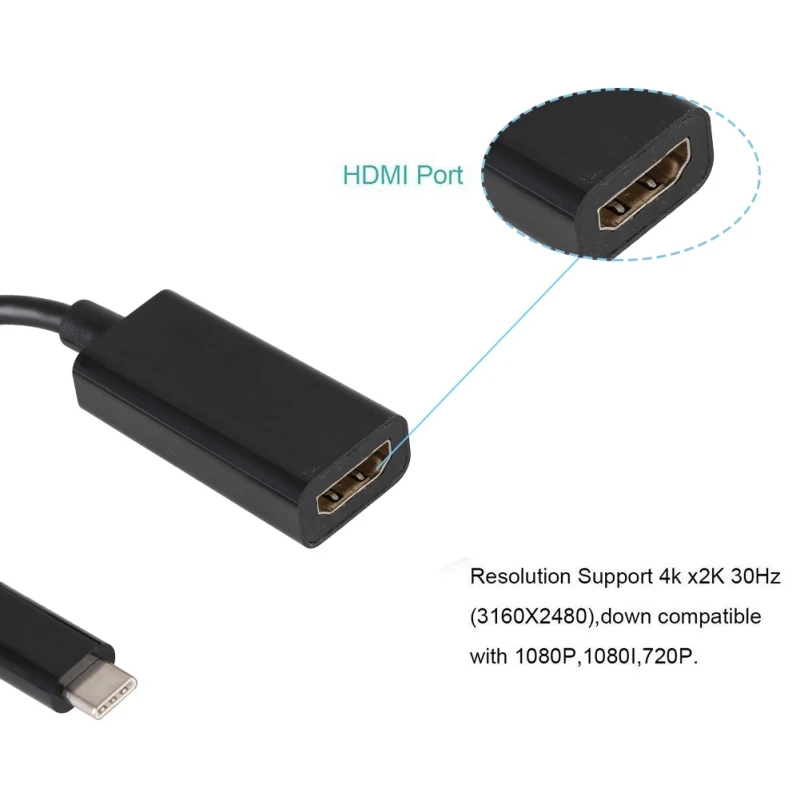 USB 3,1 type C к hdmi-кабель, адаптер USB C к HDMI адаптер для мужчин и женщин конвертер для MacBook2016 huawei Matebook Smasung S9