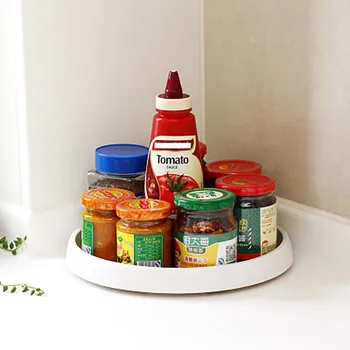 

Corner Frame Rotating Condiment Storage Rack Kitchen Storage Tray For Home Gadgets Basket Portable Seasoning Box#W