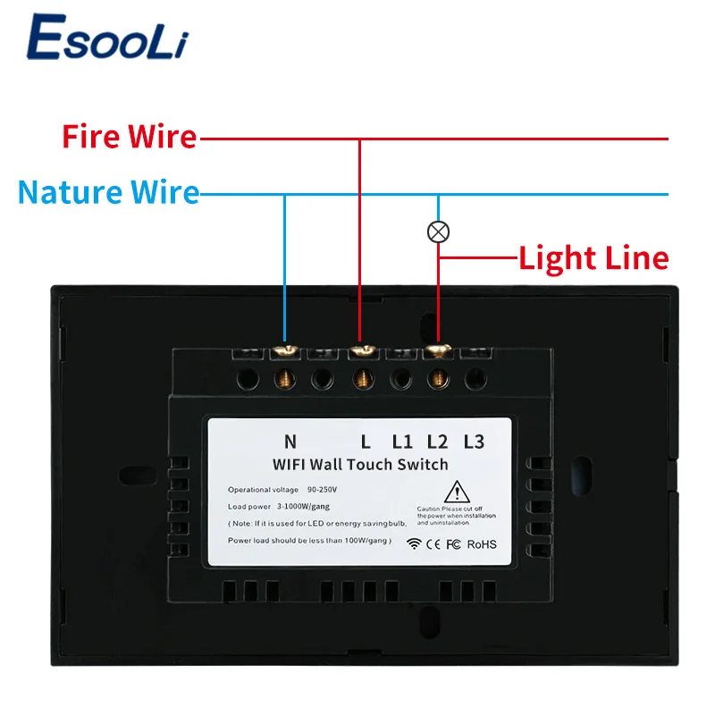 EsooLi роскошная хрустальная панель стандарт США WIFI сенсорный выключатель Ewelink