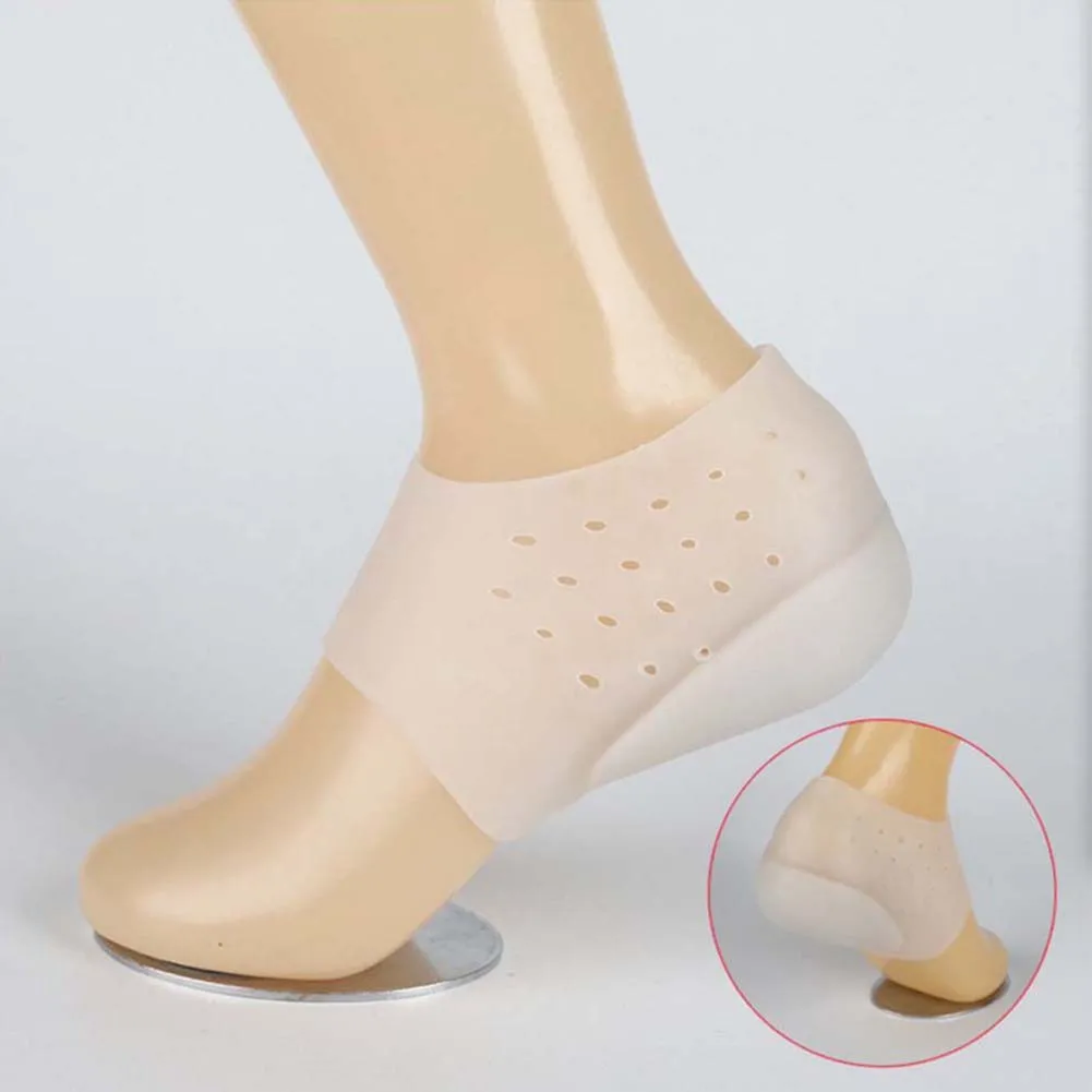 1 Pair Invisible Insole Heightening Orthopedic Unisex Heel Pad 3cm 5cm Silicone PU Insole Soft Non-sensing Massage Mat