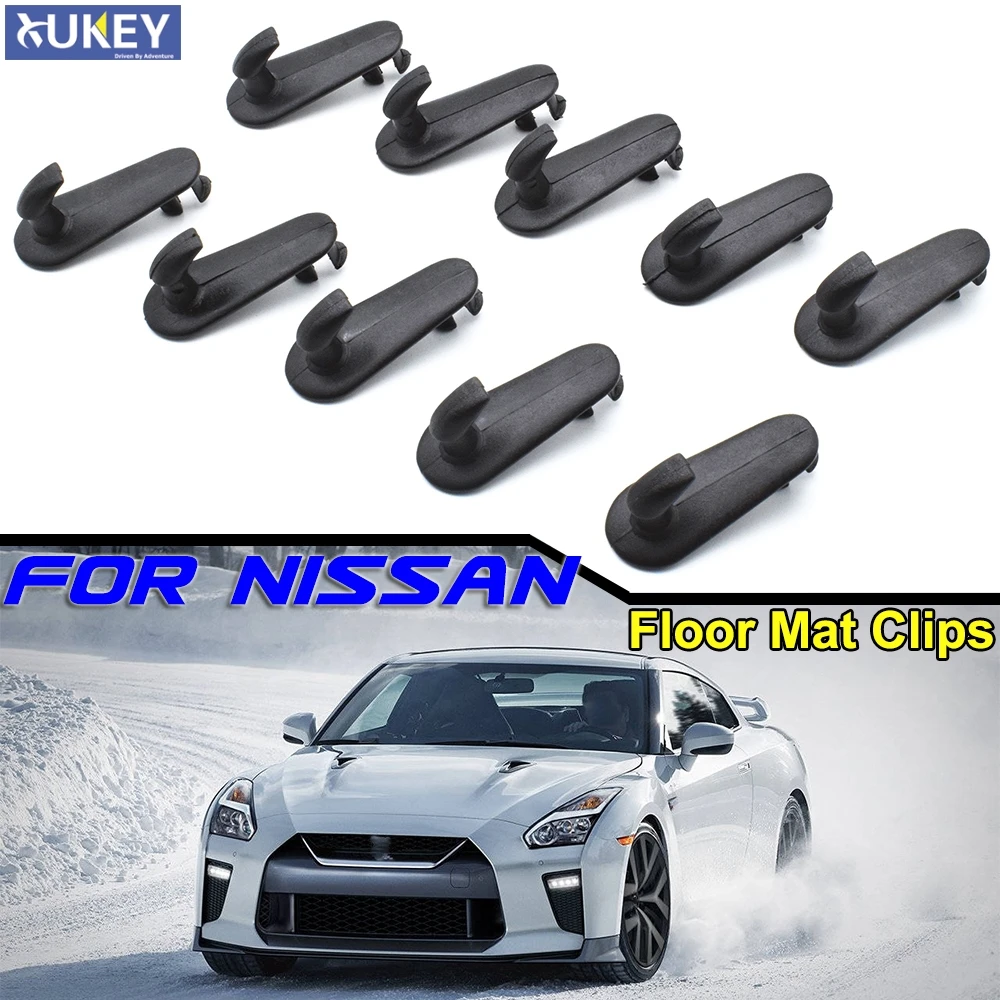 

10pcs Car Floor Mat Clips Fixing Hooks Holders CLamps Buck Grips For Nissan X-Trail Titan Leaf Teana Carpet Retention Retainer
