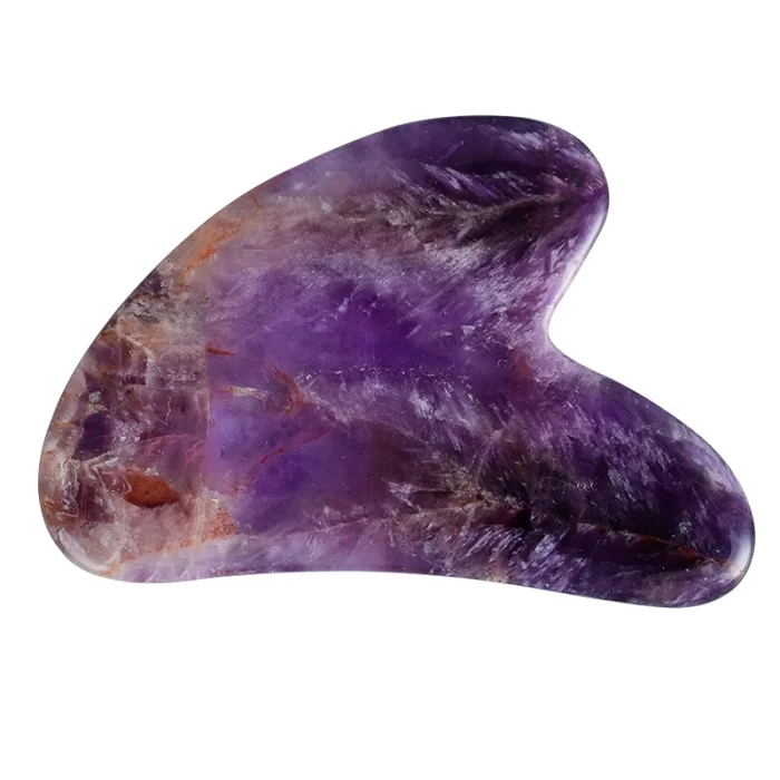 amethyst Массаж Gua Sha камень лицо скребок для кузова несколько материалов соскабливающая доска назад ноги Guash царапин массажер инструменты - Цвет: amethyst