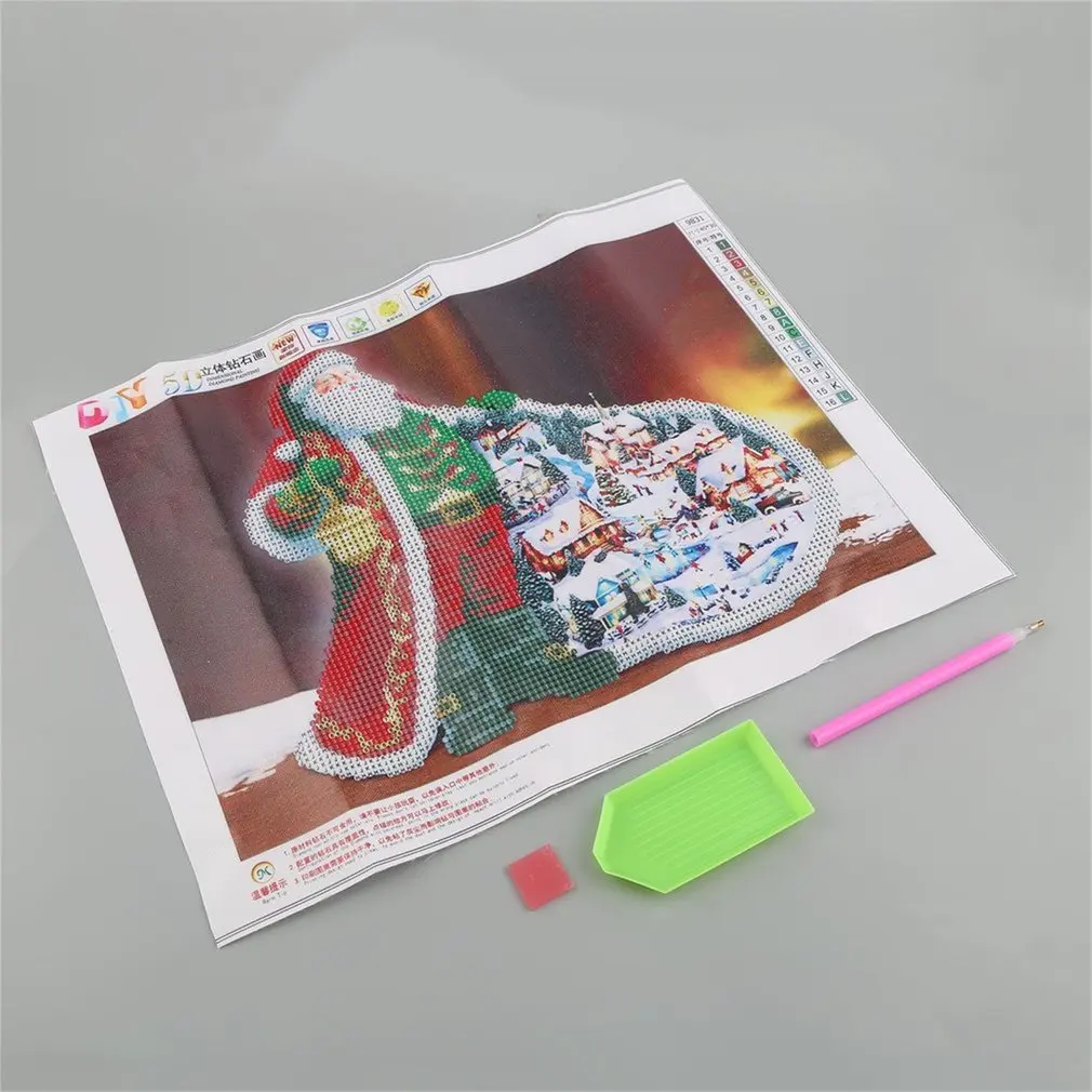30*40cm 5D DIY Diamond Painting Kits Christmas Santa Claus Embroidery Mosaic Cross Stitch Home Decoration Craft | Дом и сад