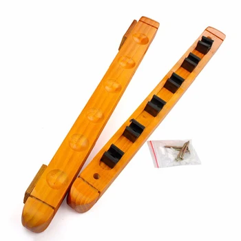 

Fine workmanship 1 Pair Billiard Cue Rack For 6 Cues Wall Mount Solid Wood Pool Cue Clips high quality materials