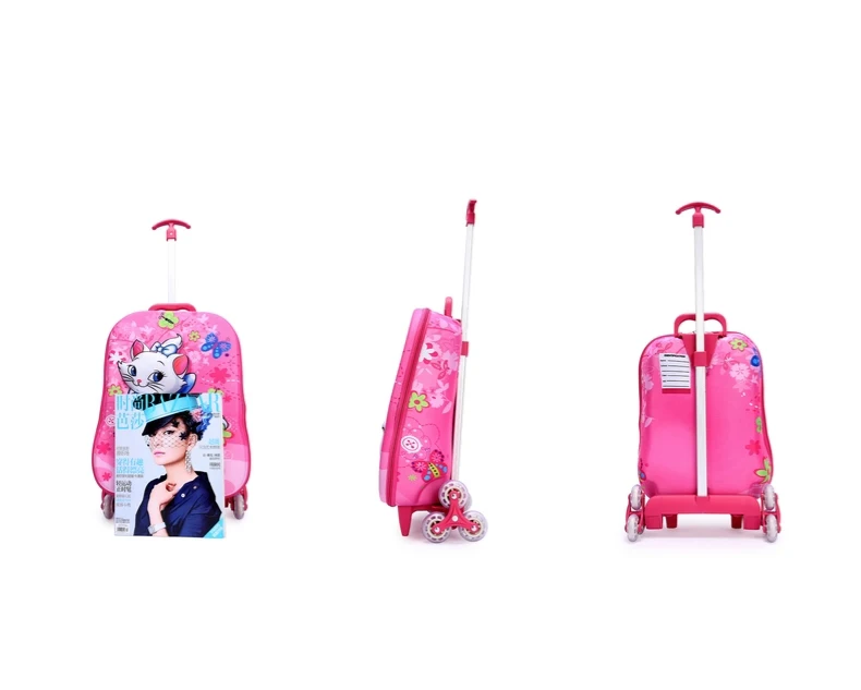 3D stereo anime trolley case Cute kids EVA Travel 3PCS/set suitcase boy girl creative cartoon pencil box children Christmas gift