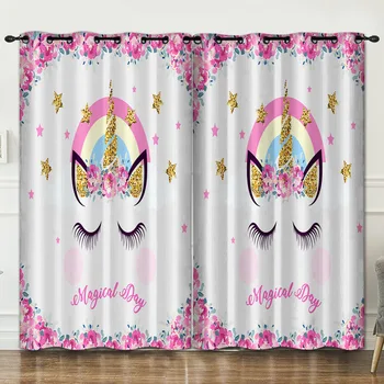 

Latest Korean Pink Color Dream Princess Design Cartoon Curtains For Kids Girls Living Room Bedroom Shade Cortina Customized Size