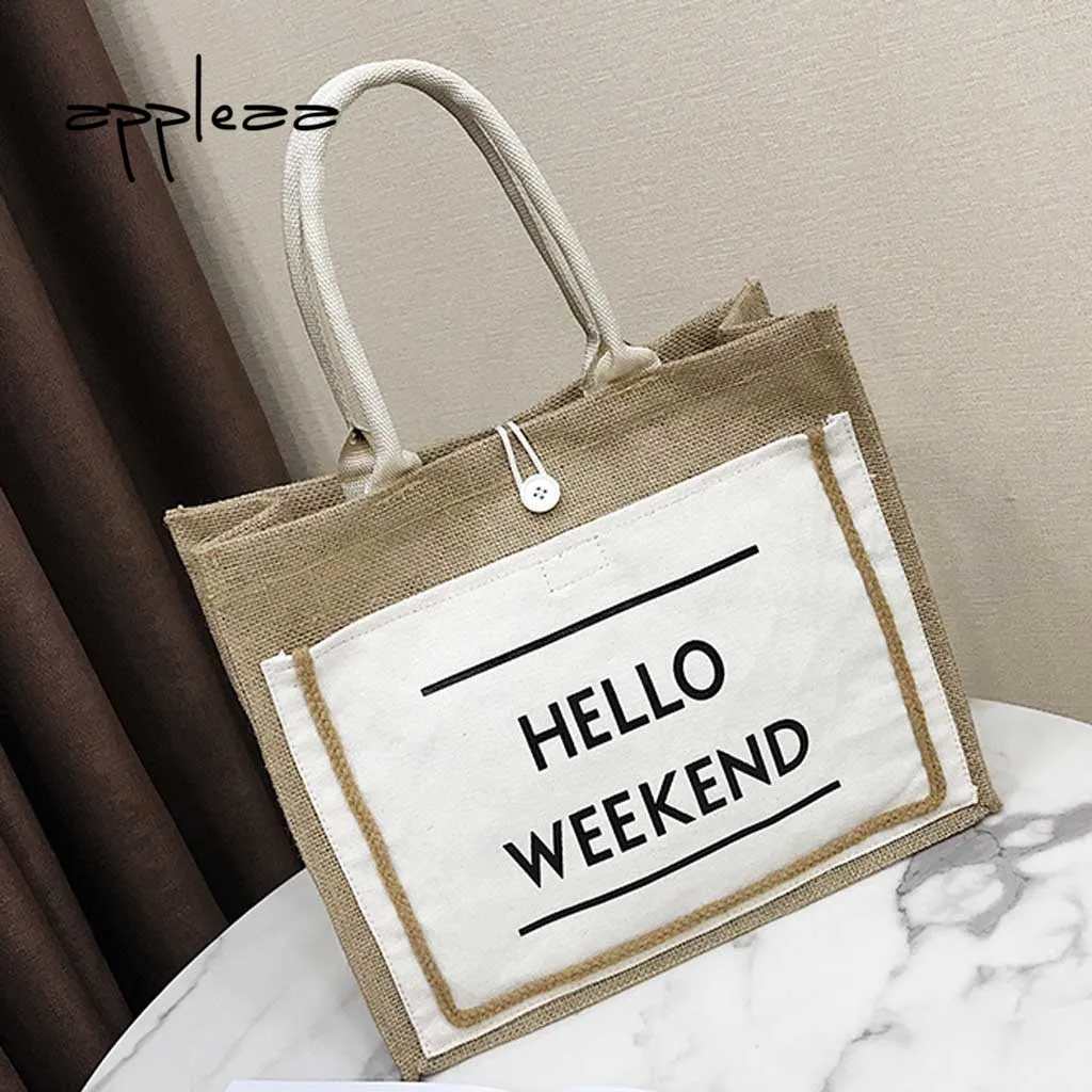 

Tote Bag 2019Top Women's Linen Handbag Large Capacity Casual Shoulder Bag Daily Bag Shopping Bag Bolsa de compras