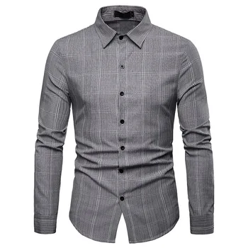 

Mens Classic Plaid Checkered Dress Shirt Tuxedo Shirts 2019 Fashion Causal Formal Men Business Social Shirt Male Chemise Homme