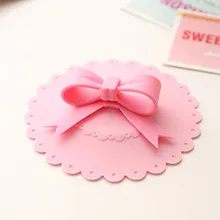 10,5 см Силиконовая стеклянная крышка для чашки Анти-пыль кофейная кружка присоска Уплотнение Крышка силиконовая Милая чашка с крышечкой-бантиком