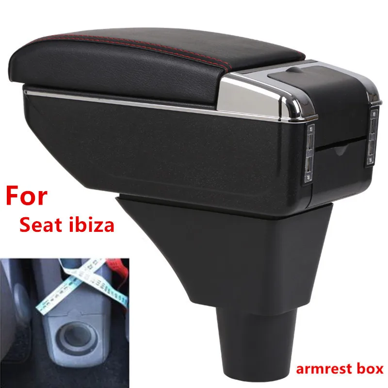 For Seat ibiza armrest box central Store content Storage with cup holder ashtray USB interface car parts | Автомобили и мотоциклы