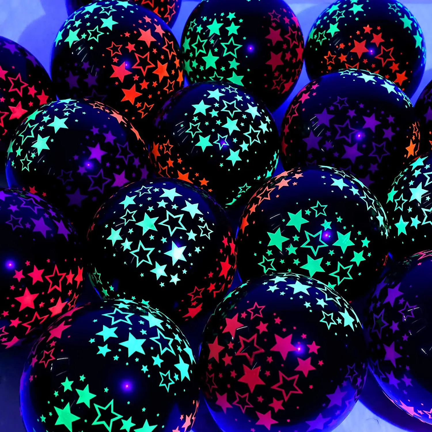 1 Set Neon-Geburtstagsballons mit Bogen, UV-leuchtendes Schwarzlicht, Latex, Globos, Neon-Luftballons, Girlande für Geburtstagsparty-Dekorationszubehör – Detail 22