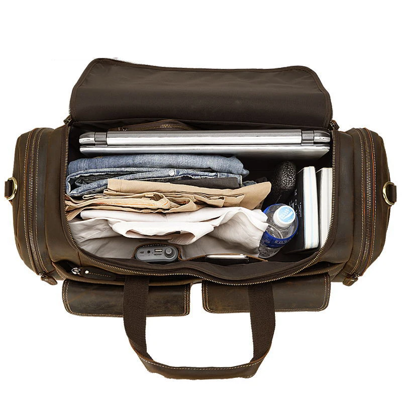 Pockets Show and Large Capacity of Leather Backpack