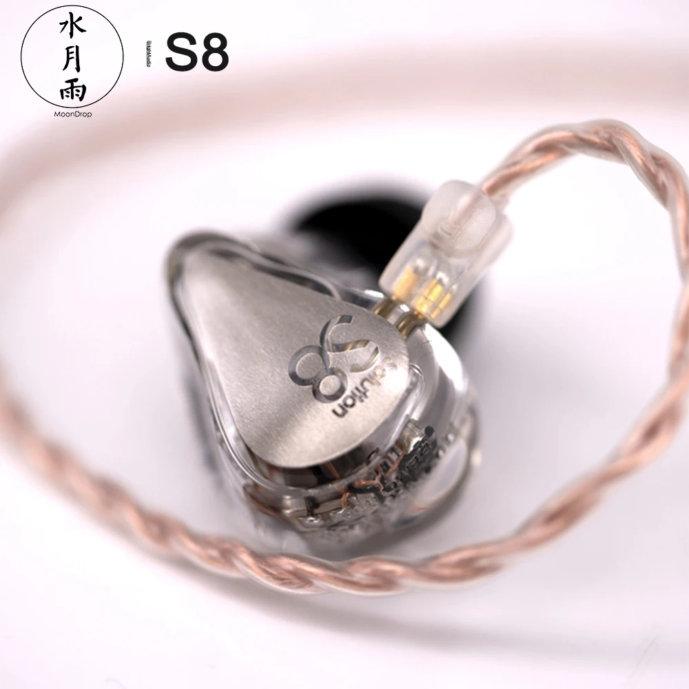 Moondrop S8 флагманский Hifi аудио 8BA драйвер в ухо монитор наушники IEM с 2 Pin/0,78 мм съемный кабель